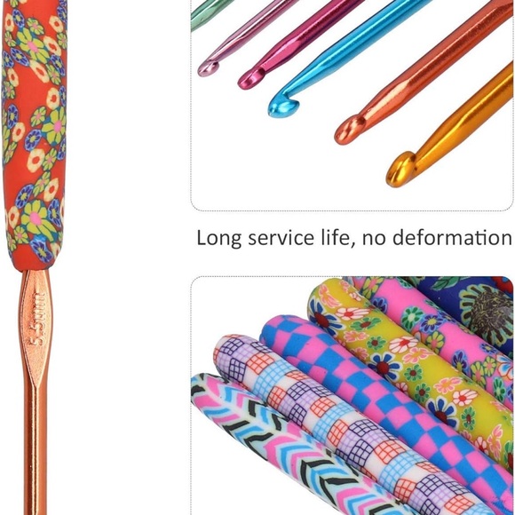 9Pcs Crochet Hook / Knitting Needles Set With Fancy Markings Handle - Picture 4 of 9